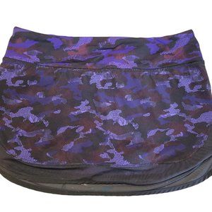Lululemon Hotty Hot Skirt II Hounds Camo Emperor Blue Black / Black